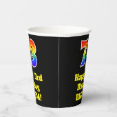 73e verjaardag: Kleurrijk, Leuk, Spannend, Regenbo Papieren Bekers (Rechts)