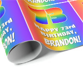 73e verjaardag: kleurrijk, vun regenboogpatroon # cadeaupapier (Rol Hoek)