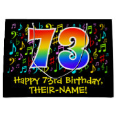 73e verjaardag - Kleurrijke muzieksymbolen, Rainbo Groot Cadeauzakje (Voorkant)