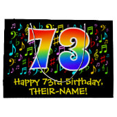 73e verjaardag - Kleurrijke muzieksymbolen, Rainbo Groot Cadeauzakje (Achterkant)