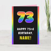 73e verjaardag: kleurrijke regenboog # 73, aangepa kaart (Voorkant)