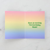 73e verjaardag: kleurrijke regenboog # 73, aangepa kaart (Binnen)
