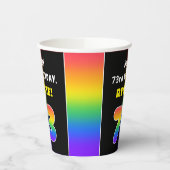 73e verjaardag: kleurrijke regenboog # 73, aangepa papieren bekers (Links)