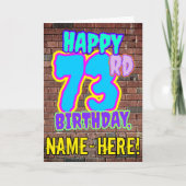 73e verjaardag - Leuke, stedelijke graffiti geïnsp Kaart (Voorkant)