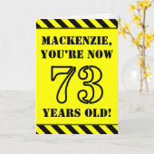 73e verjaardag: Leuke stencil stijl tekst, aangepa Kaart (Gele Bloem)