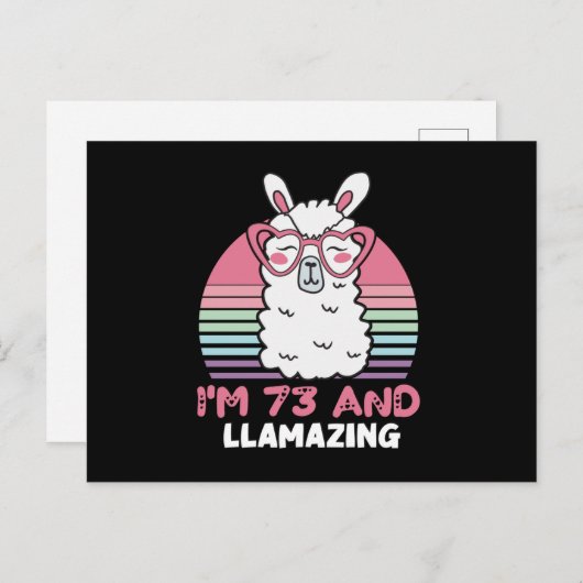 73e verjaardag Llamazing Llama 73 jaar oude dag Briefkaart (Voorkant / Achterkant)
