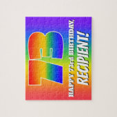 73e verjaardag - Meerkleurig regenboogpatroon "73" Legpuzzel (Verticaal)