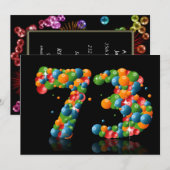 73e verjaardag, met bellen en ballen kaart (Voorkant / Achterkant)