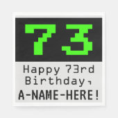 73e verjaardag - Nerdy / Geeky stijl "73" & Naam Servet (Voorkant)