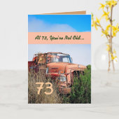 73e verjaardag -  Oranje truck Kaart (Gele Bloem)