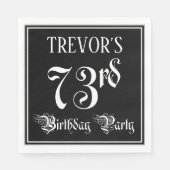 73e verjaardag Partij — Fancy Manuscript + de Naam Servet (Voorkant)