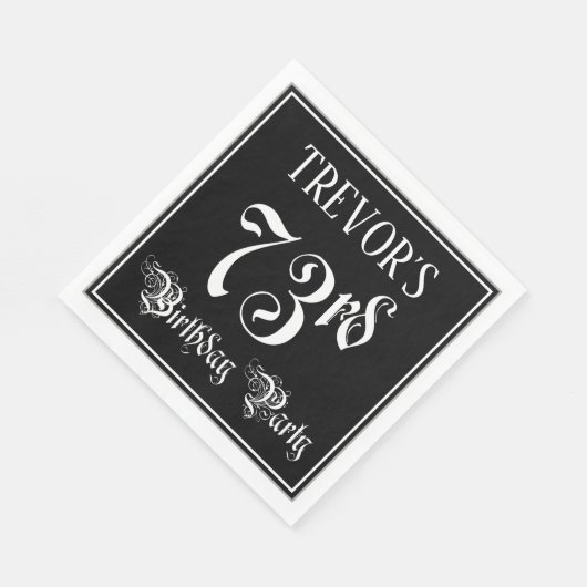 73e verjaardag Partij — Fancy Manuscript + de Naam Servet (Hoek)