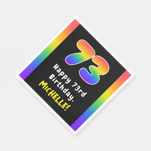 73e verjaardag: Regenboogspectrum # 73, Aangepaste Servet (Hoek)