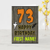 73e verjaardag: Spooky Halloween Thema, Aangepaste Kaart (Gele Bloem)