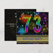 73e verjaardag Uitnodiging met bubbels (Voorkant / Achterkant)