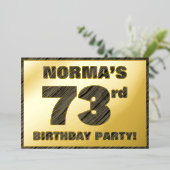 73e verjaardag van de partij — Vet, houten graan Folie Uitnodiging (Staand Voorkant)