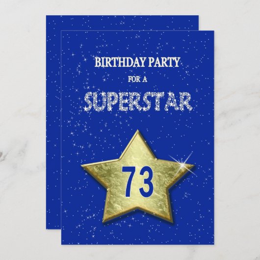 73e verjaardag van een Suoerstar Kaart (Voorkant / Achterkant)