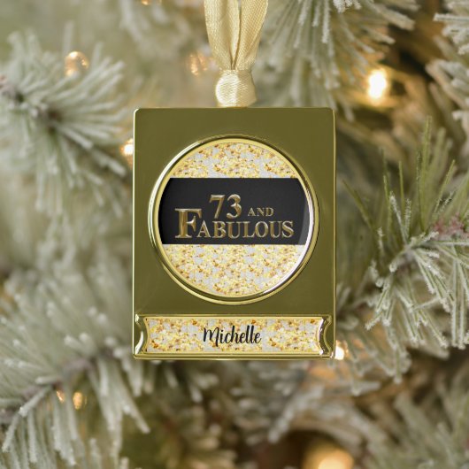 73e verjaardag verguld banner ornament (Boom)