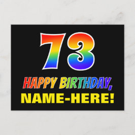 73e verjaardag: Vet, Vun, Eenvoudig, Regenboog 73 Briefkaart