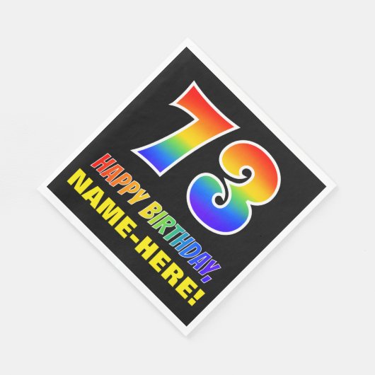 73e verjaardag: Vet, Vun, Eenvoudig, Regenboog 73 Servet (Hoek)