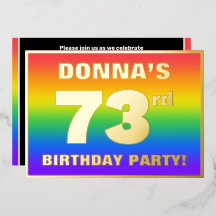 73e verjaardag: vun, kleurrijk regenboogpatroon