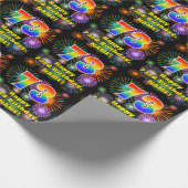 73e verjaardag: vuurwerk, regenboogblik # "73" cadeaupapier (Hoek)