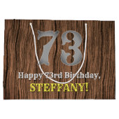 73e verjaardag: Westerne kijk op land, naam Groot Cadeauzakje (Achterkant)