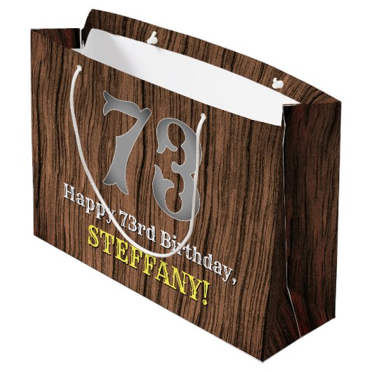 73e verjaardag: Westerne kijk op land, naam Groot Cadeauzakje (Achterkant Gekanteld)