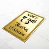 73e verjaardagsfeest — Elegant script + eigen naam Folie Uitnodiging (Gedraaid)