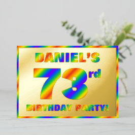 73e Verjaardagsfeest — Leuke, Regenboogspectrum “7 Folie Uitnodiging