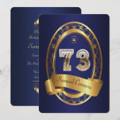 73e, verjaardagsfeest vrouw man, elegante kleur kaart (Voorkant / Achterkant)