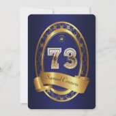 73e, verjaardagsfeest vrouw man, elegante kleur kaart (Voorkant)