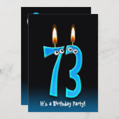 73e verjaardagsfeestje uitnodigen kaart (Voorkant / Achterkant)