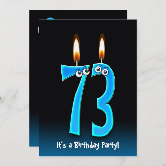 73e verjaardagsfeestje uitnodigen kaart (Voorkant / Achterkant)