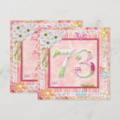 73e verjaardagsfeeststijl voor scrapbooking kaart (Voorkant / Achterkant)