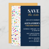 73e verjaardagsuitnodiging Bewaar de datum Confett Kaart (Voorkant / Achterkant)