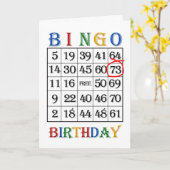 73rd Birthday Bingo-kaart Kaart (Gele Bloem)