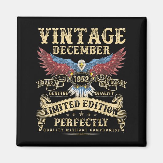 73rd Birthday December 1952 Men Funny 73 Years Old Magneet (Voorkant)