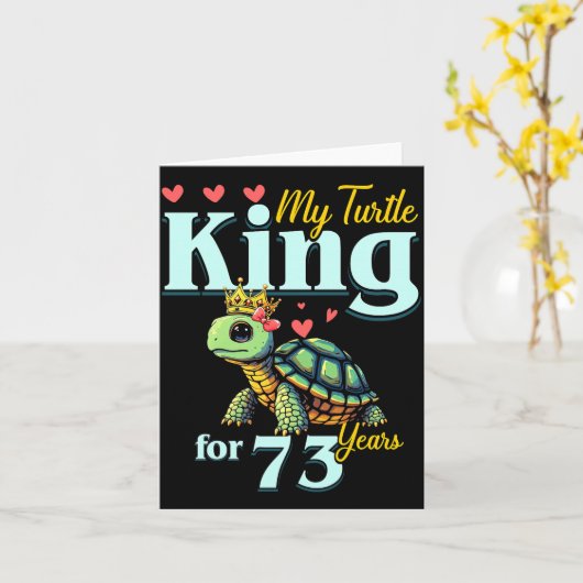 73rd Wedding Anniversary Couples My Turtle King Fo Kaart (Gele Bloem)