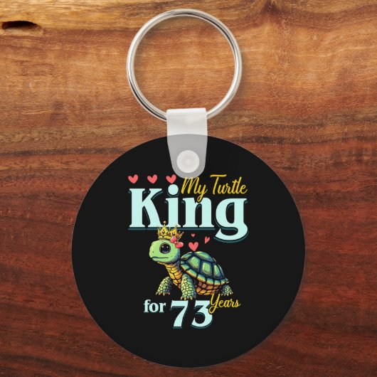 73rd Wedding Anniversary Couples My Turtle King Fo Sleutelhanger (Voorkant)