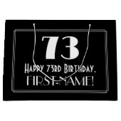 73ste verjaardag: Art Deco geïnspireerde stijl "73 Groot Cadeauzakje (Voorkant)
