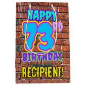 73ste verjaardag: Leuk, Urban Graffiti geïnspireer Medium Cadeauzakje (Voorkant)