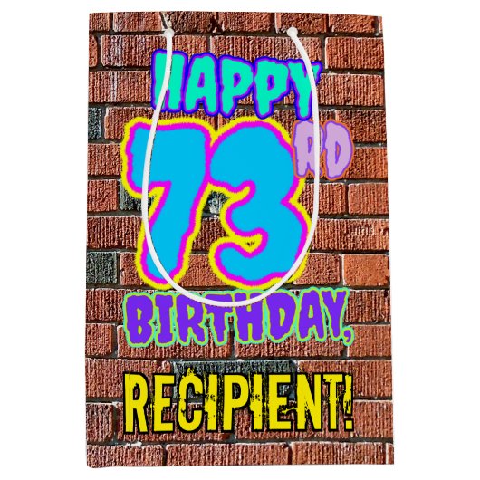 73ste verjaardag: Leuk, Urban Graffiti geïnspireer Medium Cadeauzakje (Voorkant)