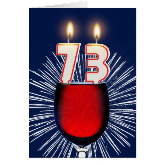 73ste Verjaardag met wijn en kaarsen Briefkaarten 0
