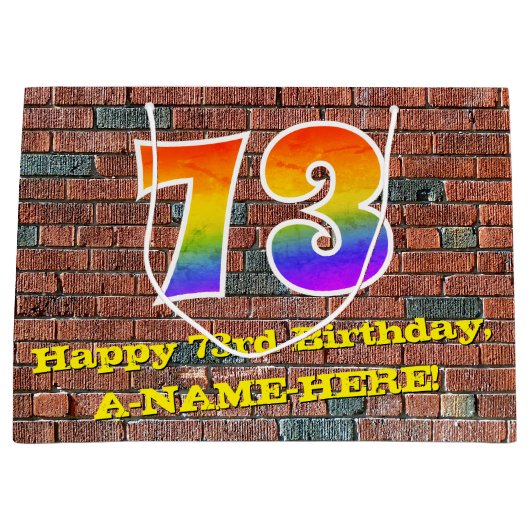 73ste verjaardag: Plezier, op graffiti geïnspireer Groot Cadeauzakje (Voorkant)