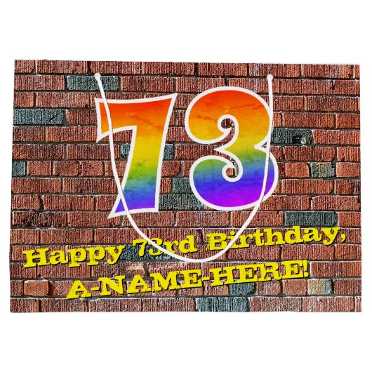 73ste verjaardag: Plezier, op graffiti geïnspireer Groot Cadeauzakje (Achterkant)