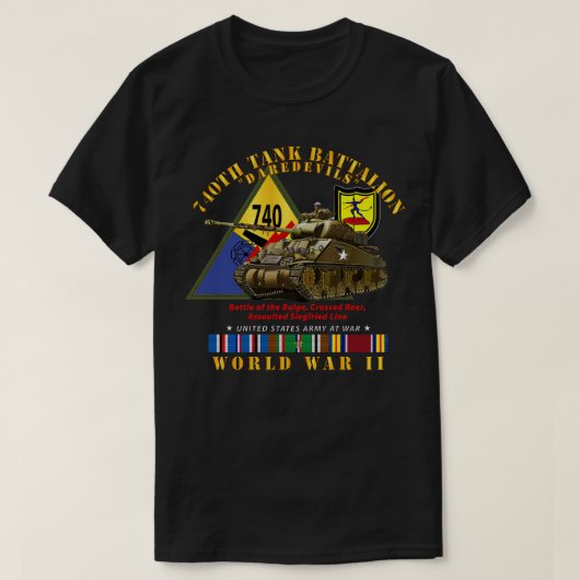 740th Tank Bataljon s w Tank w SSI WWII EU SVC (Design voorkant)