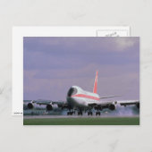 747 landen op de internationale luchthaven van Pea Briefkaart (Voorkant / Achterkant)