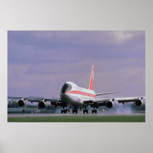 747 landen op de internationale luchthaven van Pea Poster