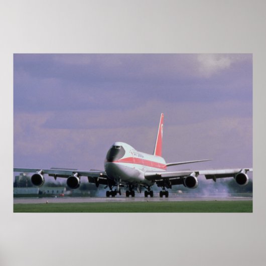 747 landen op de internationale luchthaven van Pea Poster (Voorkant)